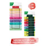 Faber Castell 8'li Pastel Fosforlu Kalem Seti ve 8'li Su Bazlı Fosforlu Kalem Seti