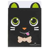 Faber-Castell A4 40 Yaprak Kareli Siyah-Yeşil Kedi Desenli Dikişli Defter