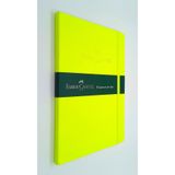 Faber Castell A5 Suni Deri Lastikli Neon Sarı Çizgisiz Ajanda