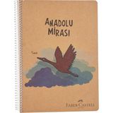 Faber-Castell Anadolu Mirası Spiralli Defter, A4, 120 Yaprak, 70G Kağıt, Çizgili, Dayanıklı Kapak, Kolay Açılan Sp - Standart