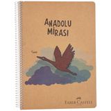 Faber-Castell Anadolu Mirası Spiralli Defter, A4, 120 Yaprak, 70g Kağıt, Çizgili, Dayanıklı Kapak, Kolay Açılan Spiral Cilt, Asorti Renkler