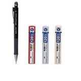 Faber Castell Apollo 0.7 Siyah Versatil Kalem ve 120'li 3 Adet 0.7 Min Uç