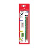 Faber-Castell Bls 2 Mercanlı Kurşun Kalem-Silgi-Kalemtraş Okul Kalem Seti