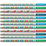 Faber-Castell Bubble 2B Yuvarlak Kurşun Kalem 12'li Renkli Desenli Ergonomik Tasarım