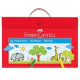 Faber-Castell Çantalı Pastel Boya, 18 Renk, Yumuşak ve Canlı Renkler, Etkili Uygulama, Taşınabilir Plastik Çanta, Eğitici ve Sanatsal Kullanım İçin