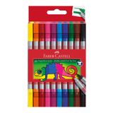 Faber Castell Çift Taraflı Keçeli Kalem 10 Renk Kalın Ve Ince Uçlu Canlı Renkler Su Bazlı Mürekkep