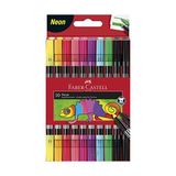 Faber-Castell Çift Uçlu Neon Keçeli Kalem, 10 Renk, Ince ve Kalın Uçlu, Dayanıklı Parlak Renkler, Su Bazlı Mürekkep / Çocuklar ve Yetişkinler Için Ince ve Geniş Uçlu Boya Kalemleri - 41 Delft Blue