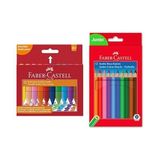 Faber-Castell çocuk boyama seti (Jumbo mum boya ve boya kalemi, 12'li)