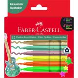 Faber-Castell Comfort Keçeli Kalem 12'li Metalik ve Neon Renkler Ergonomik Tutuş