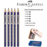 Faber-Castell Dereceli Kalem Seti 5'li HB 2B 4B 6B 8B Silgi ve Kalemtraşlı Sanatsal Malzemeler