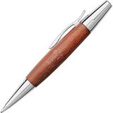 Faber-Castell E Motion Tükenmez Kalem, Krom/Ahşap Gövde, Mekanizmalı, Kahverengi, B Uç