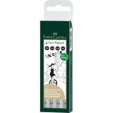Faber-Castell Ecco Pigment 4'lü Siyah Keçeli Kalem Set 0.2, 0.4, 0.6, 0.8 mm Uç Kalınlıklarıyla