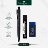 Faber-Castell Econ Urban 0,7 Siyah Versatil Kalem+0,7 uç+Orta Boy Sınav Silgisi ST12457