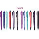 Faber-Castell Econ Versatil 0,7 mm Uçlu Kalem Seti 12 Adet Metal Gövdeli Şeffaf ve Koyu Renkler
