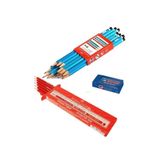 Faber Castell FABER 12'Li Mercanlı Kurşun Kalem - 12'Li Kırmızı Kopya Kalemi - 1 Adet Sınav Silgisi (25 Parça Set)