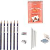Faber-Castell Faber Castel Eskiz Başlangıç Seti 7 + Dereceli Kalem + A5 Defter + Dağıtıcı Set + Silgi + Açacak + Hamur Silgi