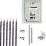 Faber-Castell Faber Castel Eskiz Başlangıç Seti 8 + Dereceli Kalem + A5 Defter + Dağıtıcı Set + Silgi + Açacak + Hamur Silgi