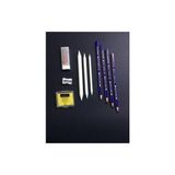 Faber-Castell Faber Castel Goldfaber 1221 Dereceli Eskiz Çizim Kalem Seti 10 Parça + Dağıtıcı + Hamur Silgi + Silgi + Açacak
