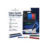 Faber Castell Faber-Castell 10 Finepen Basic Colours 0.4 Mm 3 Siyah, 3 Mavi, 3 Kırmızı Fineliner Renkli İnce Uçlu Keçeli Kalem Seti