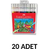 Faber-Castell Faber Castell 12 Li keçeli Kalem Yıkanabilir 20 Adet