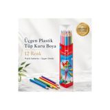 Faber Castell Faber-Castell 12 Renk Pastel Boya Kalemi Seti Plastik Üçgen Kutulu Pastel Kuru Boya Kalemi
