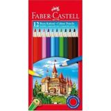 Faber Castell Faber-Castell 12 Renk Tam Boy Kuru Boya Kalemi Karton Kutu 12 Adet Canlı Renkler
