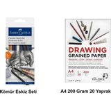 Faber-Castell Faber Castell Charcoal Sketch Set Kömür Eskiz Seti ve Van Dyck Çizim Blok