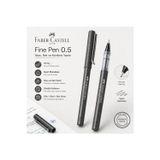 Faber Castell Faber-Castell Fine Pen 0.5 Siyah Mürekkepli İnce Uçlu Kalem Akıcı Yazım Ofis Okul Not Alma Kalemi