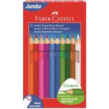 Faber-Castell FABER CASTELL Jumbo Üçgen Kuru Boya Kalemi 12'li Set Çocuklar İçin Parlak Renkler