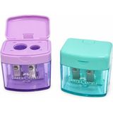 Faber-Castell Faber Castell Kalemtraş Minibox Çift Hazneli ( Standart & Jumbo ) Pastel - 1 Adet - Çok Renkli