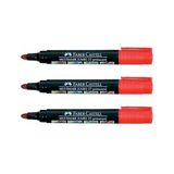 Faber Castell Faber-Castell Markör Permanent Jumbo Kırmızı Kalem 3'lü