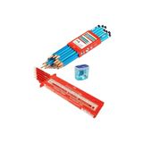 FABER-CASTELL Faber-Castell Mercanlı Kurşun Kalem 12'li Kırmızı Kopya Kalemi 12'li Adel 685 Kalemtıraş