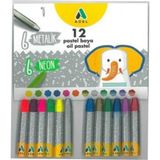 Faber Castell FABER-CASTELL PASTEL BOYA METALİK+ FOSFORLU 12 RENK (2280000001)