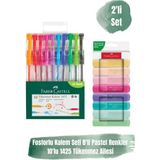 Faber-Castell Faber Castell Renkli Yazı ve Vurgulama Seti 10’lu Tükenmez Kalem + 8’li Fosforlu Pastel Kalem