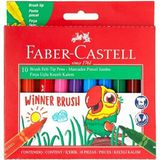 Faber-Castell Faber Castell Winner Brush Jumbo Keçeli Kalem 10 Renk Fırça Uçlu Kalem Seti