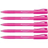 Faber-Castell Faber Cx Colour Renkli Tükenmez Kalem Pembe 5'li