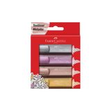 Faber Castell Faber Fosforlu Kalem 46 Metalik Renk 4'Lü