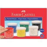Faber-Castell Faber Parmak Boyası 6 Renk 160402 25 ml Renkli Sanatsal Malzeme Çocuklar İçin Eğlenceli