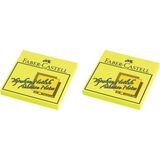 Faber-Castell Faber Yapışkanlı Not Kağıdı 75 x 75 mm Fosforlu Sarı 2'li