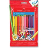 Faber-Castell Fiesta 20 Renk Keçeli Kalem Seti 20 Parça Renkli Kalemler