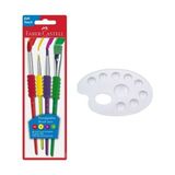 faber-Castell Fırça Seti 4'lü ve Resim Paleti 1 Adet