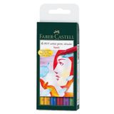 Faber Castell Fırça Uç Ana Renkler 6'lı Pitt Çizim Kalemi