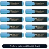 Faber-Castell Fosforlu Kalem 48 Serisi 10 Adet - Mavi