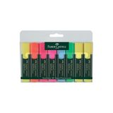 Faber Castell Fosforlu Kalem Karışık Renk 8'li Set, Su Bazlı, Kesik Uçlu