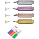 Faber-Castell Fosforlu Kalem Metalik 4'lü + Noki Ayraç 8'li