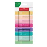 Faber Castell Fosforlu Kalem Seti 8'li, Pastel Renkler, 3 Farklı Çizgi Kalınlığı, Daha Parıltılı Yeni Formül