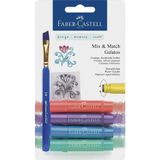 Faber Castell Gelato Suyla Ve Susuz Kullanilabilen Stick Mum Boya Poster Boyama Kalemi Ve Fircasi Metal Renkler