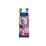 Faber Castell Goldfaber Aqua 6’lı Çift Uçlu Marker Seti,Fantasy Renkleri,Su Bazlı, Fırça ve Fineliner Uçlu