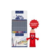 Faber Castell Goldfaber Aquarell Kuru Boya Kalemi,48 Renk,Şık Metal Kutu,Canlı ve Parlak Renkler,Kalemlik Hediyeli