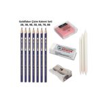 Faber Castell Goldfaber Çizim Seti 2b 3b 4b 5b 6b 7b 8b Dereceli Kalemler 3lü Dağıtma Kalem,kalemtraş,hamur Silgi